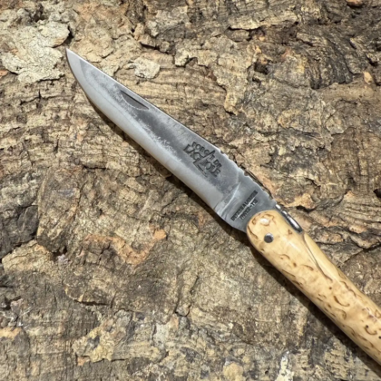 Couteau Pliant lame Brut de Forge & plein manche bouleau