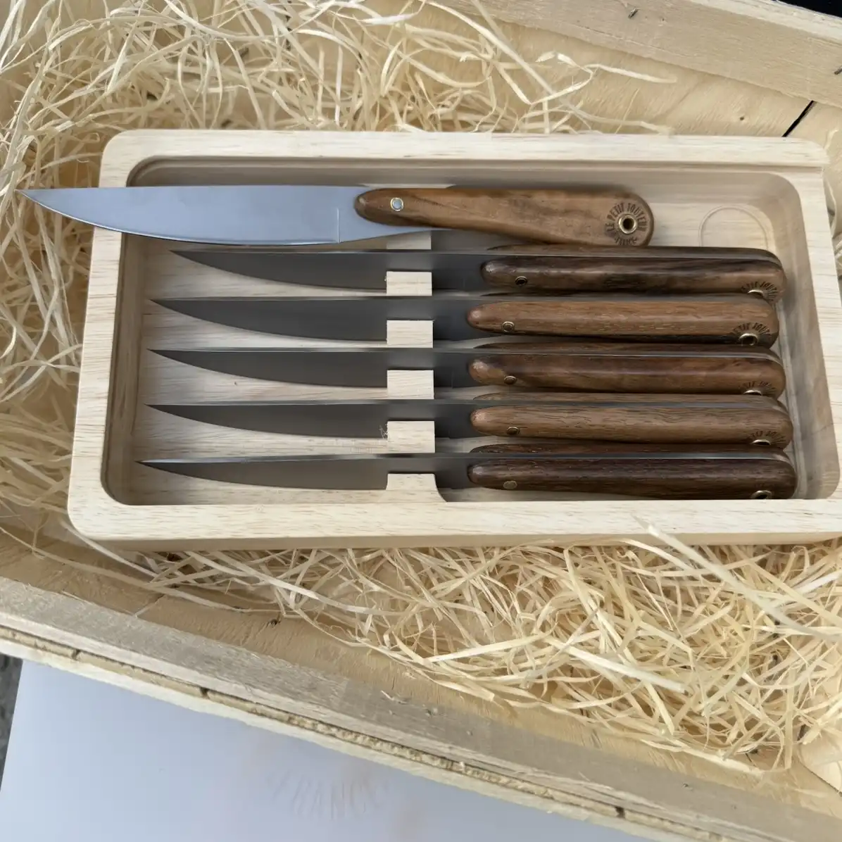 Set de 6 couteaux de table en Noyer