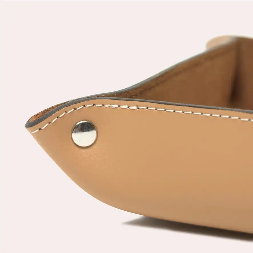 Vide Poche en cuir Beige