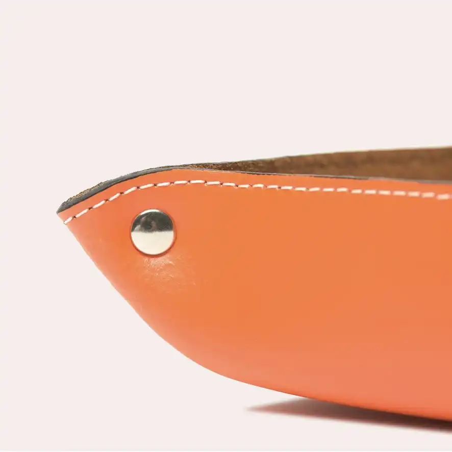 Vide poche en cuir Orange