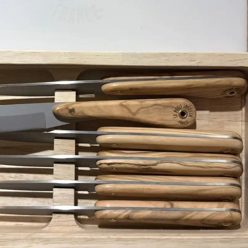 Set de 6 couteaux de table en Olivier