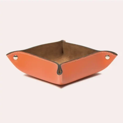 Vide poche en cuir Orange
