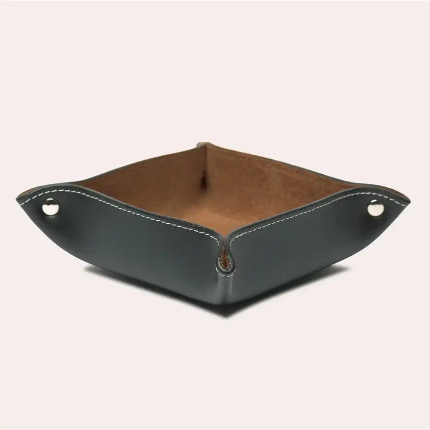 Vide poche en cuir Noir