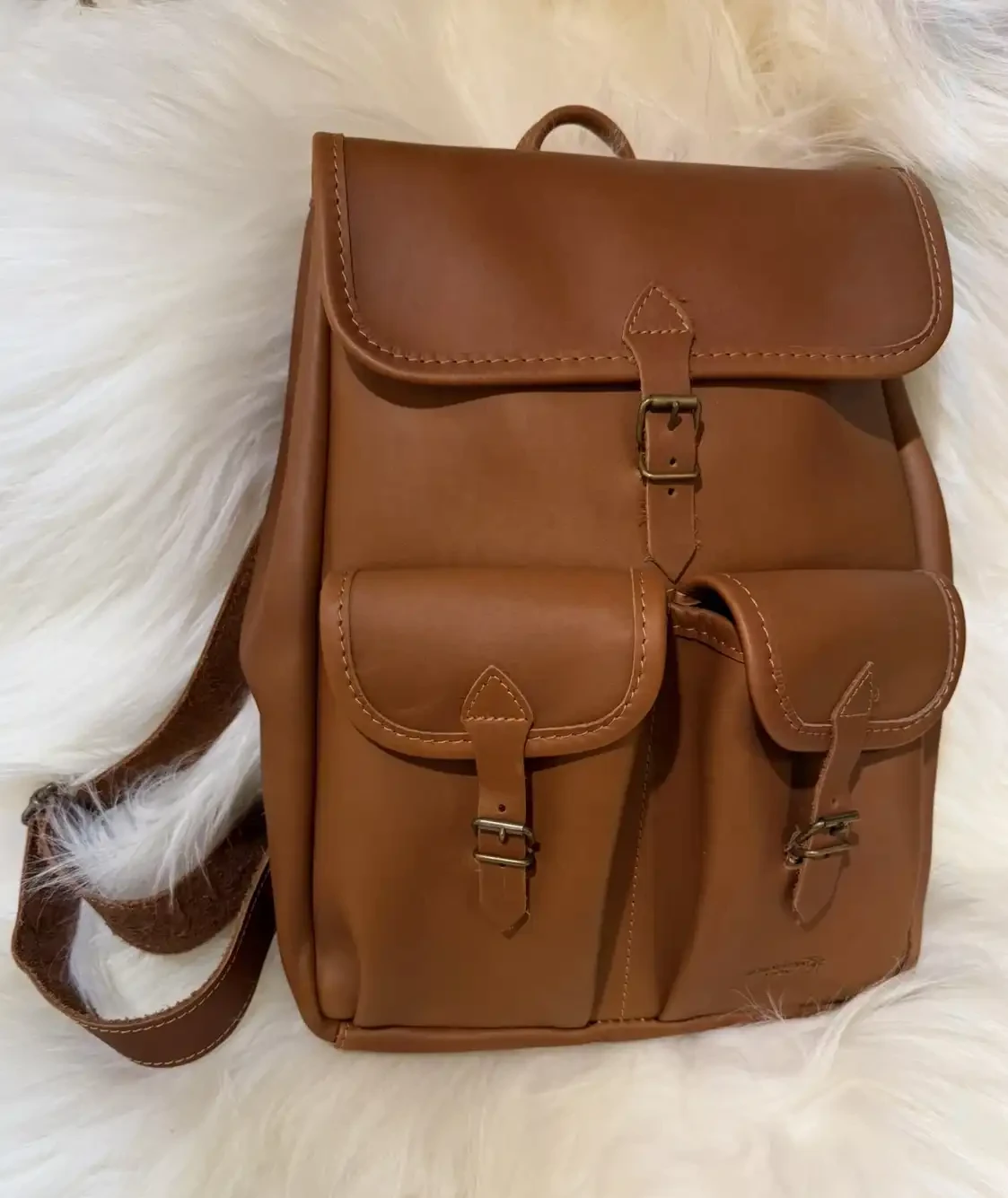 Sac à dos Larzac cuir Fauve