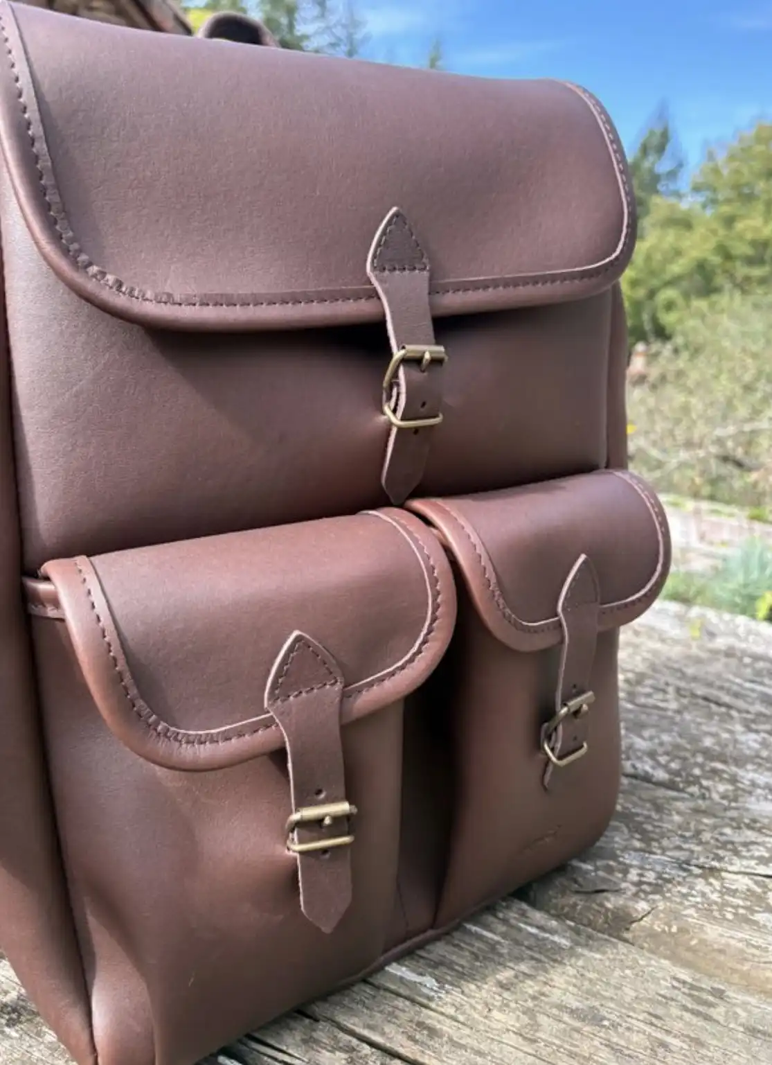 Sac à dos Larzac cuir Moka