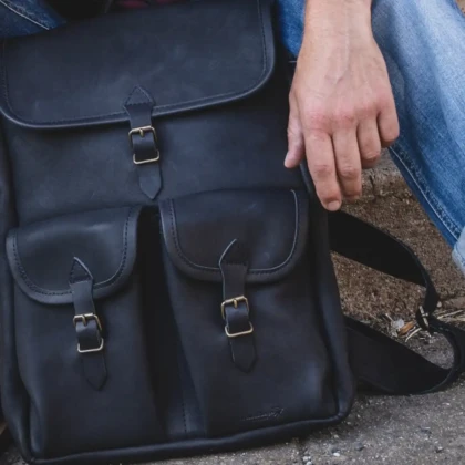 Sac à dos Larzac cuir noir