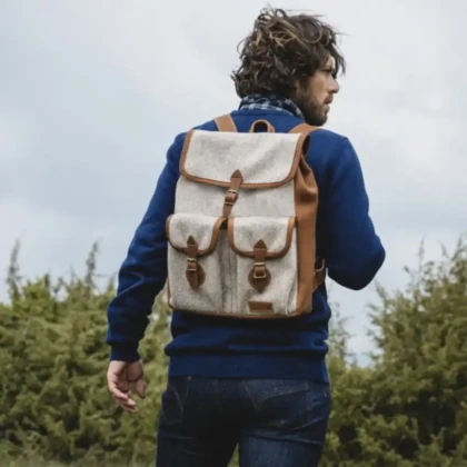 Sac à dos Larzac laine & cuir fauve