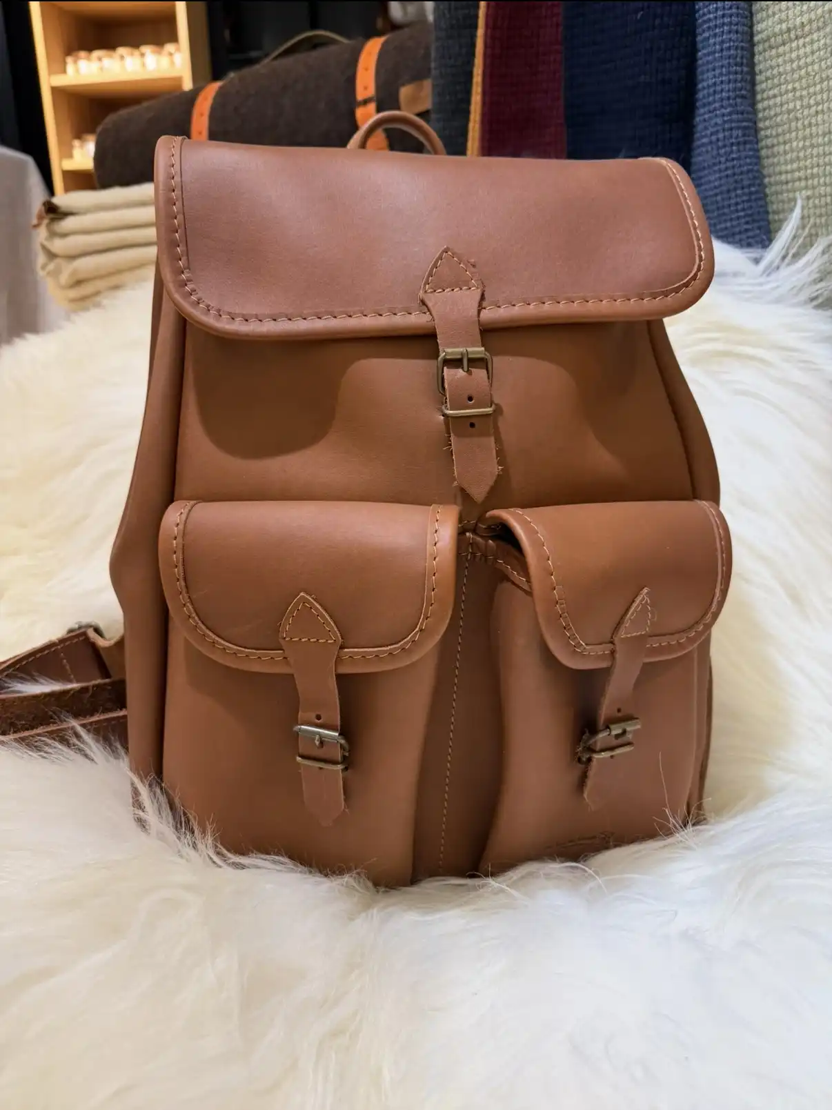 Sac à dos Larzac cuir Fauve