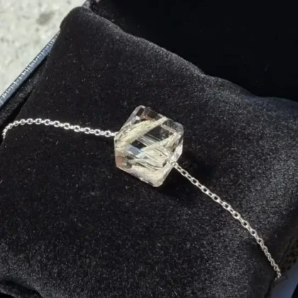 Collier cube Quartz & épidote