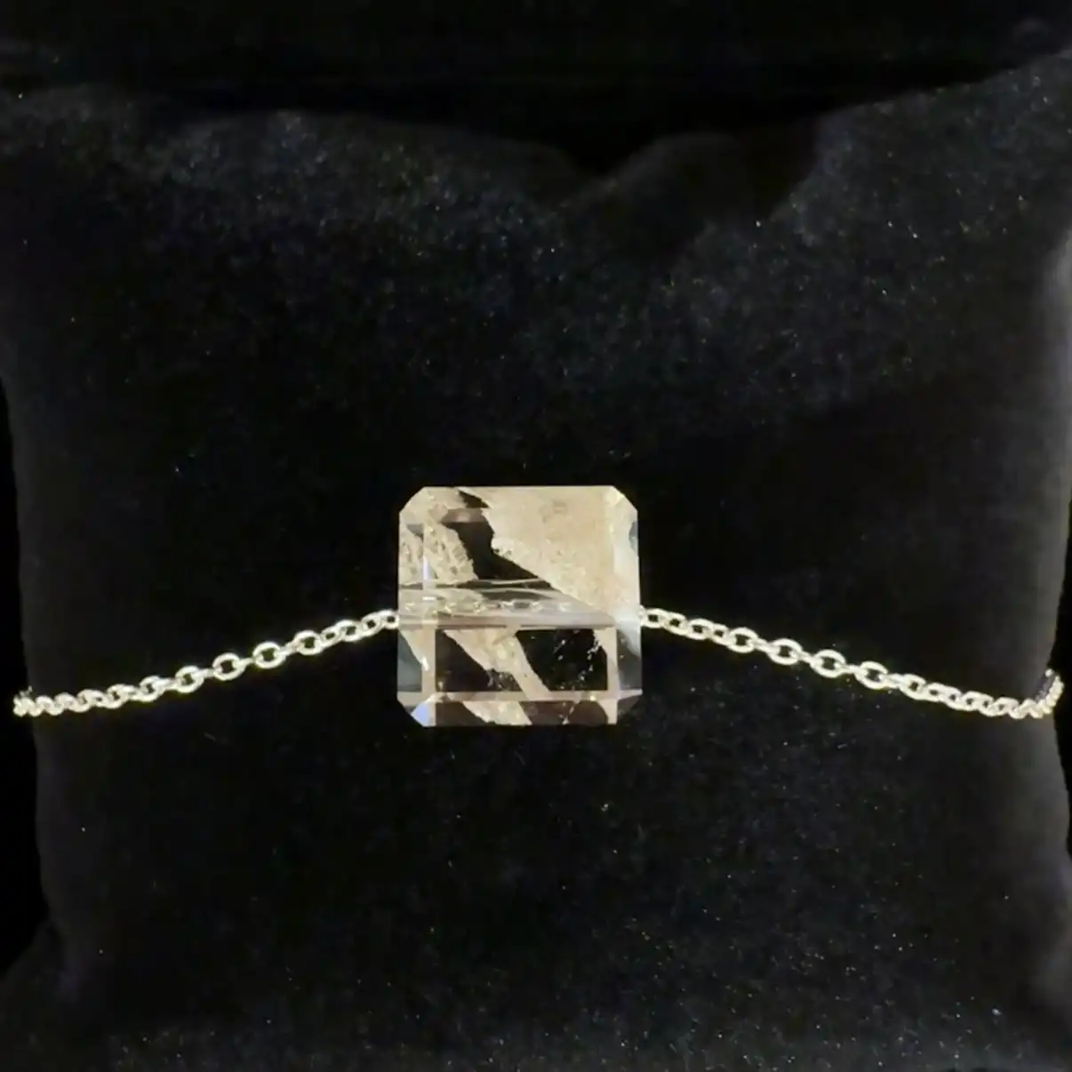 Collier cube Quartz & épidote