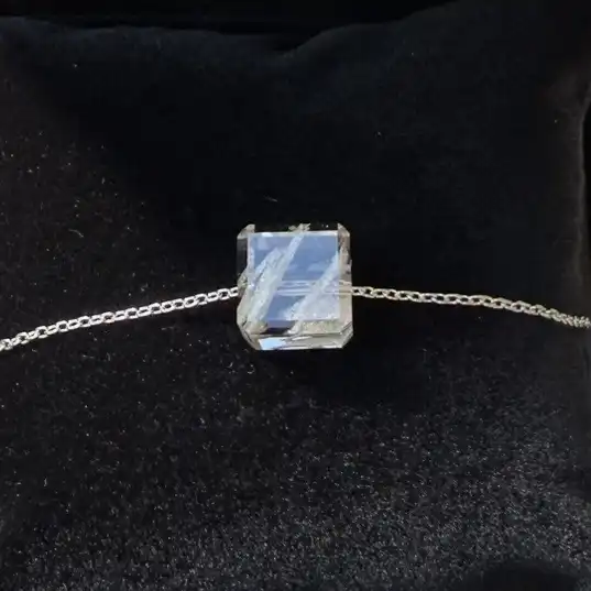 Collier cube Quartz & épidote
